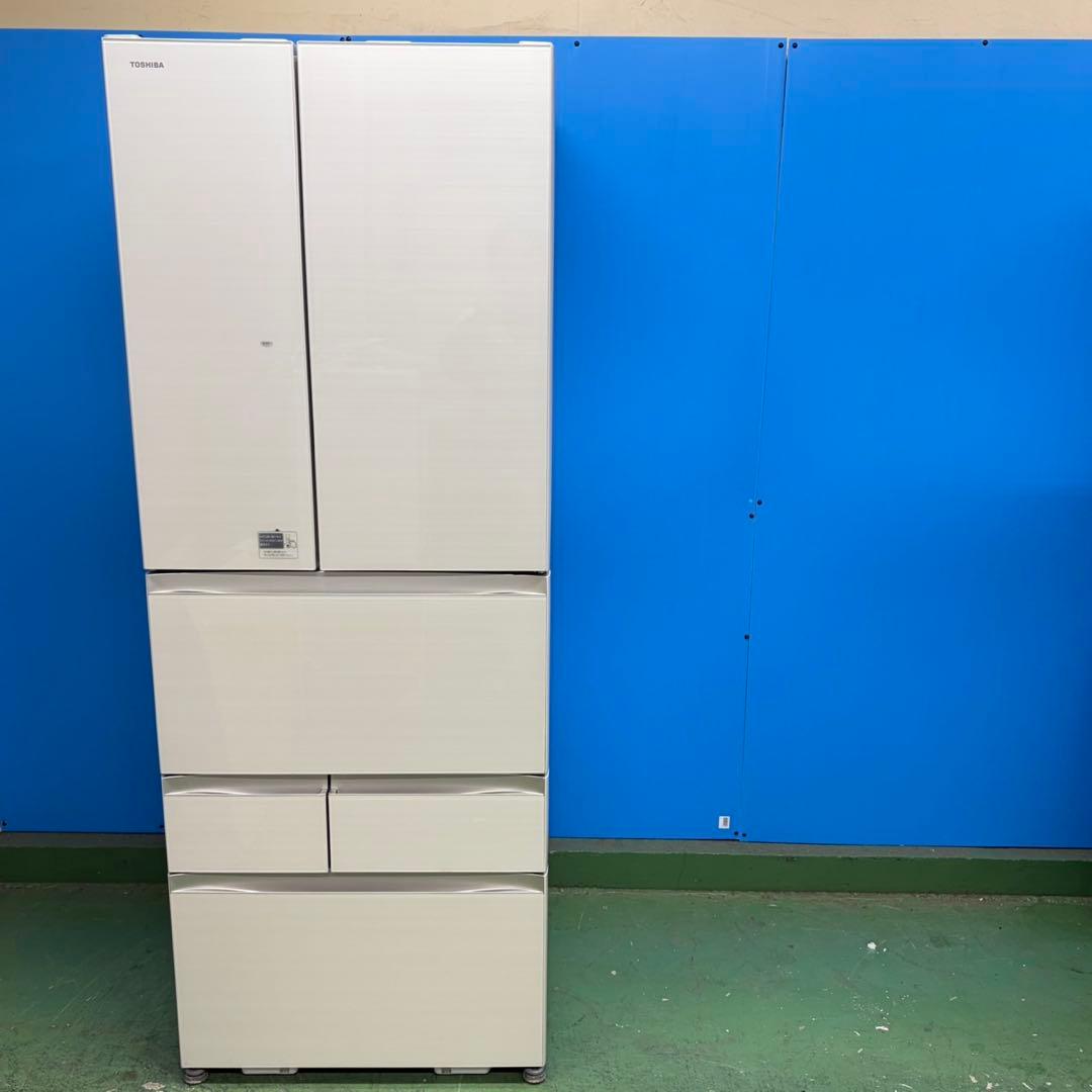 818 大型冷蔵庫 鏡面 6ドア 観音開き フレンチドア 500L強 極美品