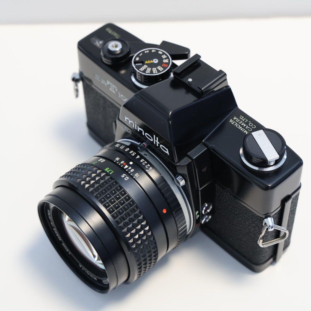 ミノルタSRT101ブラック ボディ フィルムカメラ レンズ付き - メルカリ