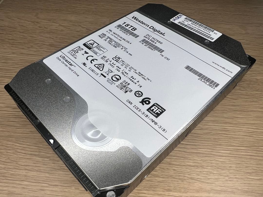 2個セット 36TB]大容量HDD WD 18TB HC550 NAS