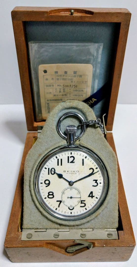 【ジャンク】SEIKOビンテージ15石懐中時計 昭和35年の19セイコー鉄道時計/15石/秒針止め機能/絶版時計