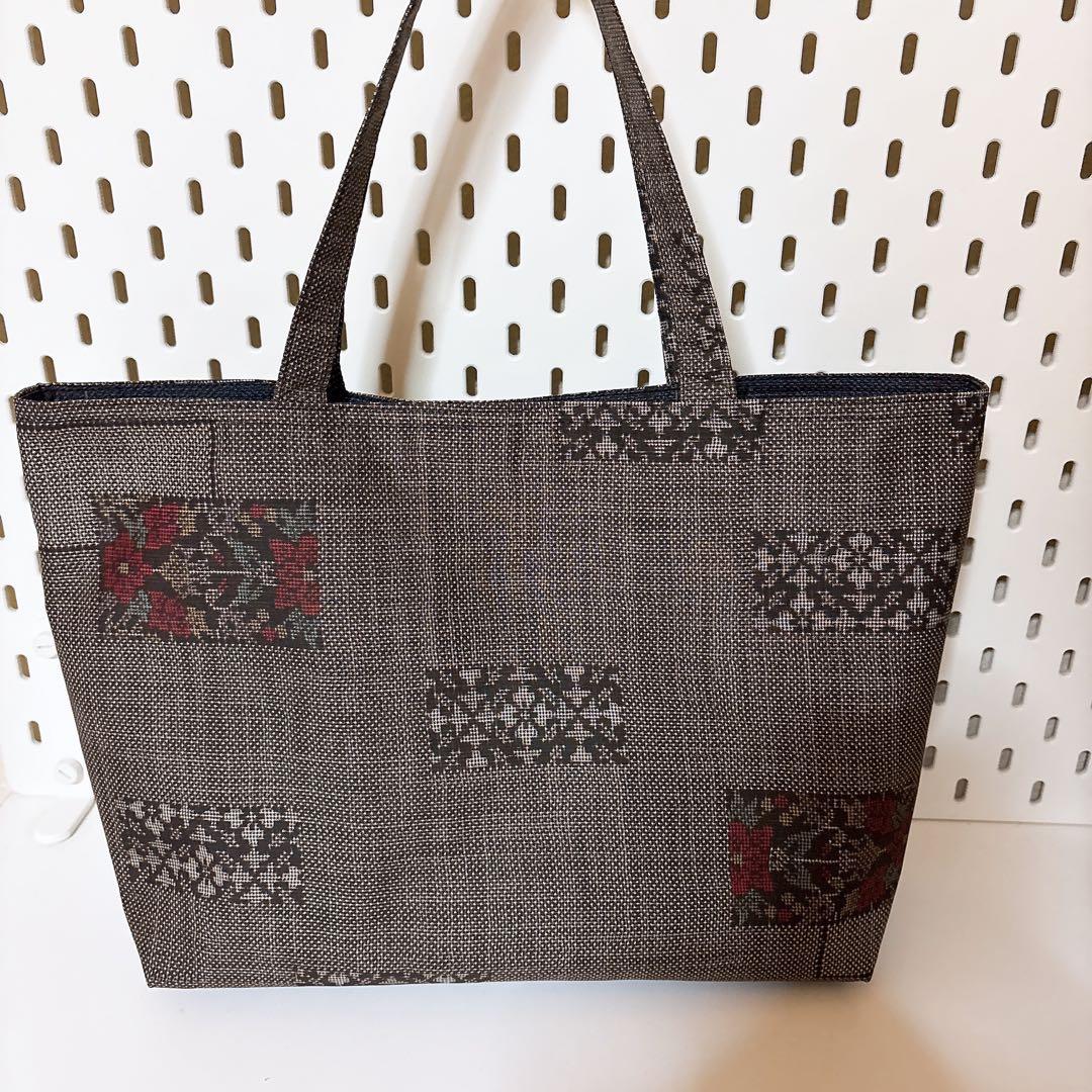 大島紬 着物リメイク トートバッグ ハンドメイド 正絹 - メルカリ