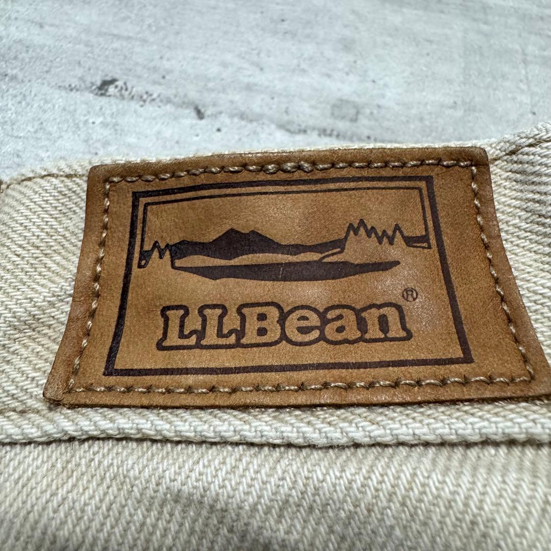 80s USA製 L.L.Bean デニム 生成り サスペンダーボタン 希少