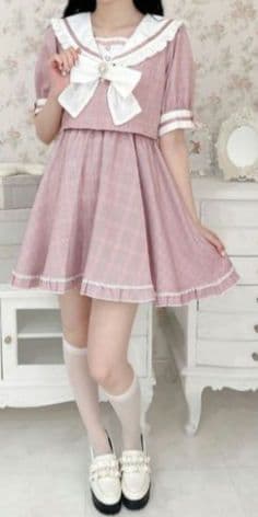 即完売！新品☆ROJITAチェック柄レースデカリボンセーラーワンピースP