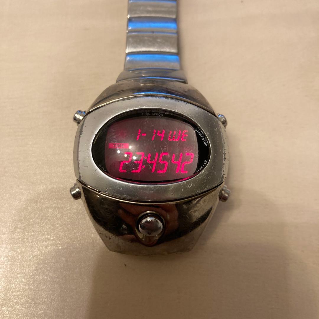 アルバ　スプーン　671-4030 Seiko Alba Spoon W671-4030 Quartz Digital Vintage Men's Led Watch