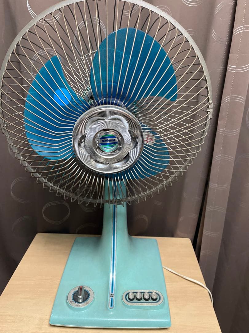 ★卓上　扇風機 水色 30cm 3段階風量★ナショナル★動作確認済み★レトロ★ ナショナル 扇風機 【中古】National F-30P1L 30cm お座敷扇 昭和