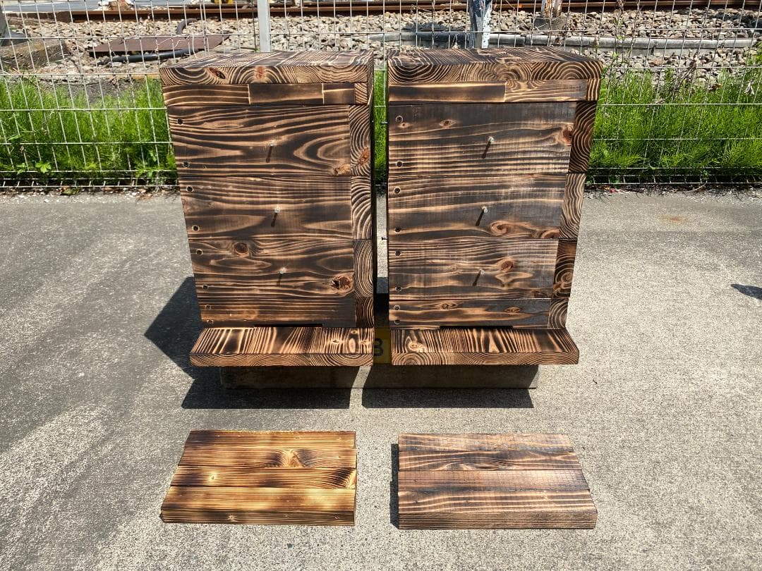 nacura 日本蜜蜂重箱式巣箱３段【ワイヤー着脱式】完成品×２基 送料込 Amazon｜日本蜜蜂 巣箱 ニホンミツバチ 日本みつばち 重箱式巣箱 2段