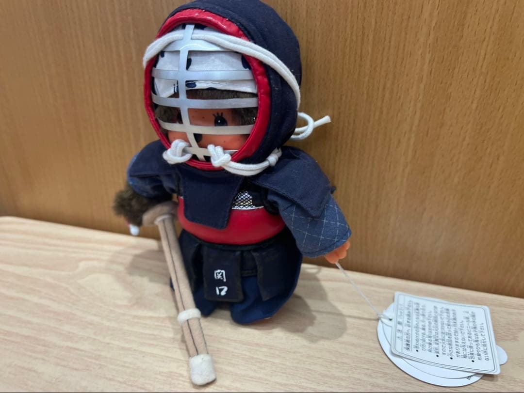 タグ付き・希少】モンチッチ 剣道猿 人形 玩具 ぬいぐるみ 約20cm