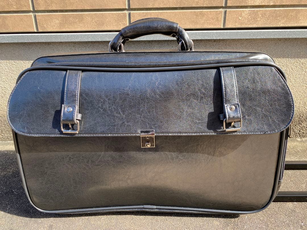 【希少】ダレスバッグ型キャリーバッグ オールレザー ブラック 自立型 2段階 Luggage AOKI 1894 最大53%☆3/1迄 青木鞄 ビジネスバッグ Luggage