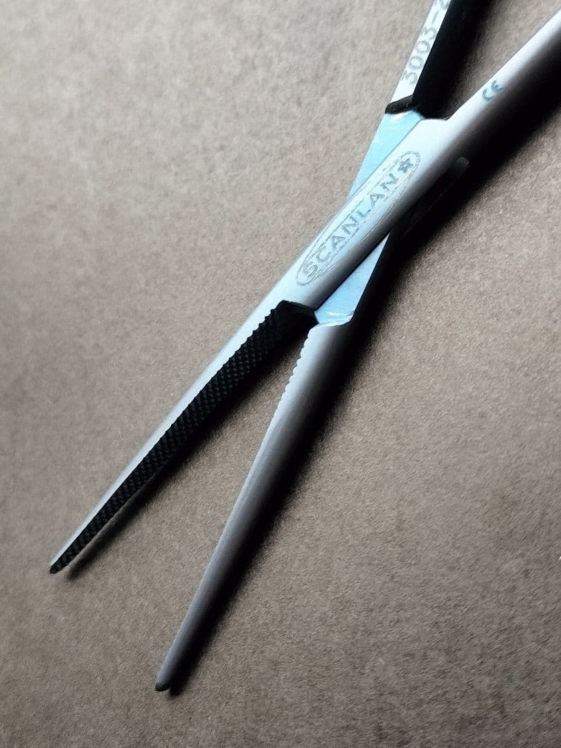 最終値下げ 新品 スキャンラン ブルー アルミ心臓血管外科 持針器 鋼製