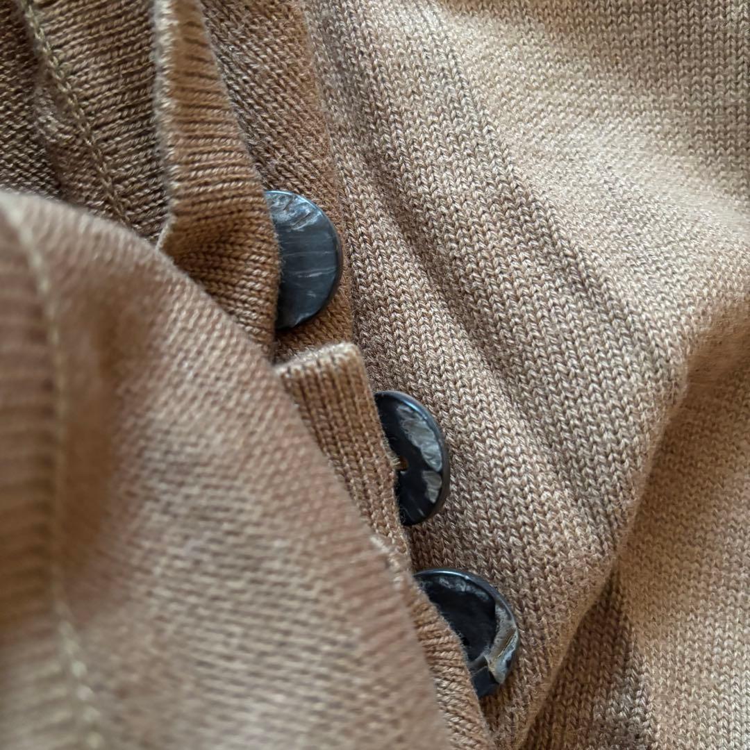 argue コットンカシミヤ カーディガン キャメル - メルカリ