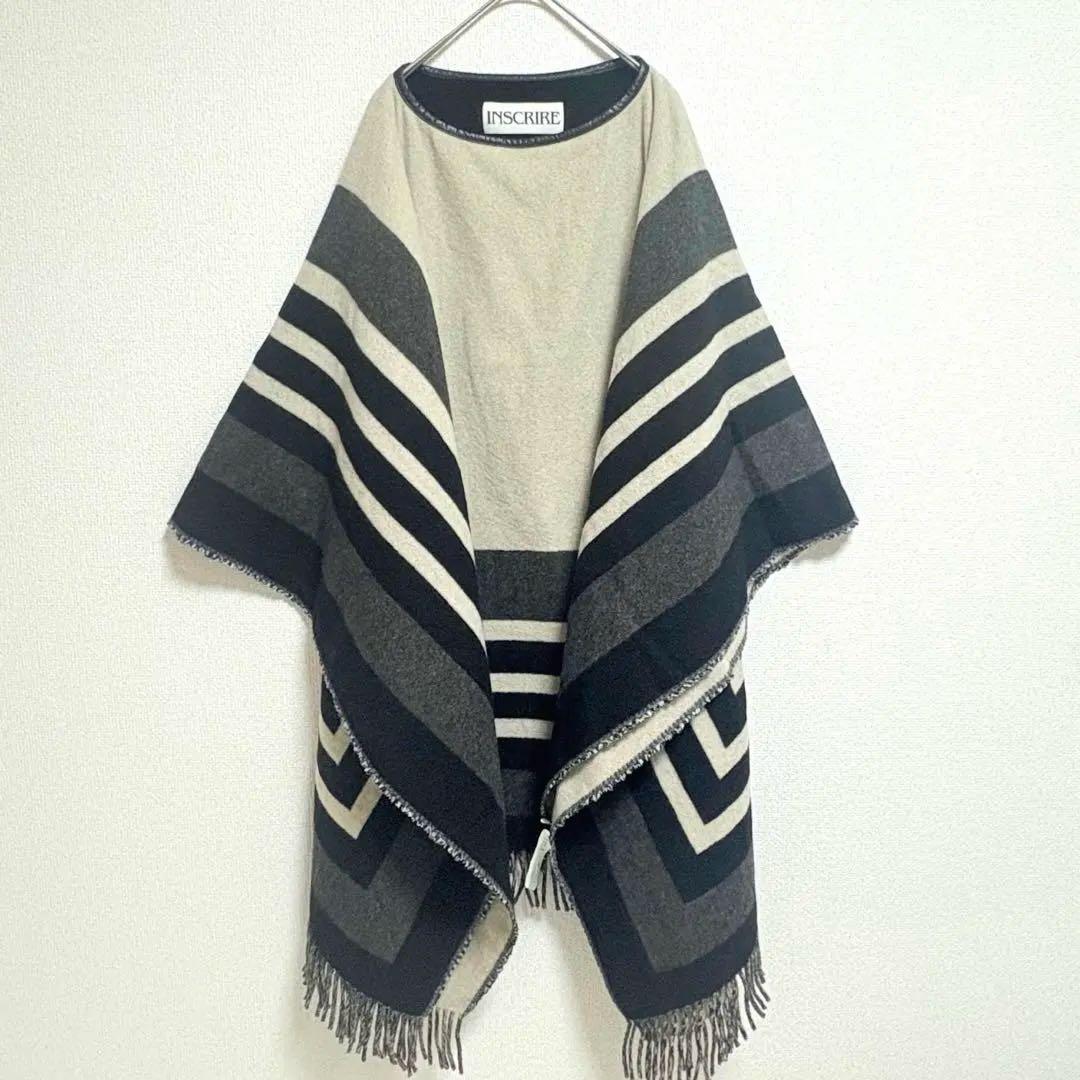 ◇試着のみ◇INSCRIRE◇ポンチョ コート ウール アンスクリア