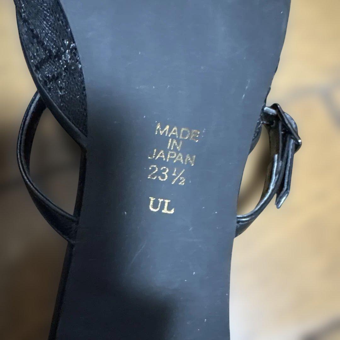 ダイアナ　（パールコレクション）パールヒールミュールブラック　23.5cm