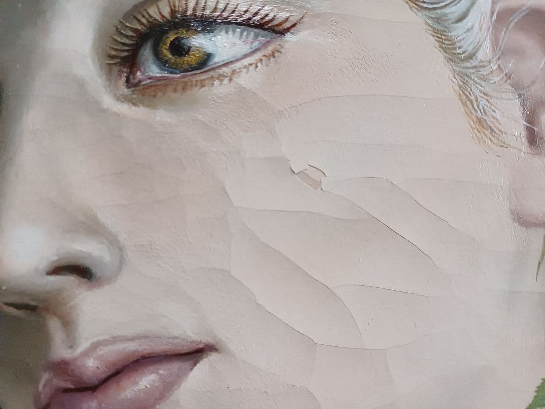 藤野一友（中川彩子）　「妖精」　油彩F6　シュルレアリスム　幻想　夭折画家　希少