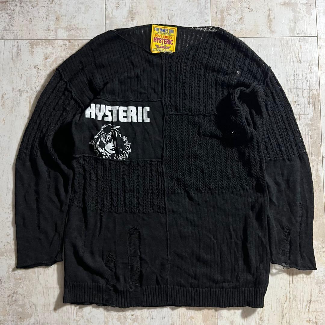 HYSTERIC GLAMOUR ヒステリックグラマー クラッシュ セーター HYSTERIC GLAMOUR - HYSTERIC FEVERクラッシュ オーバーサイズセーター