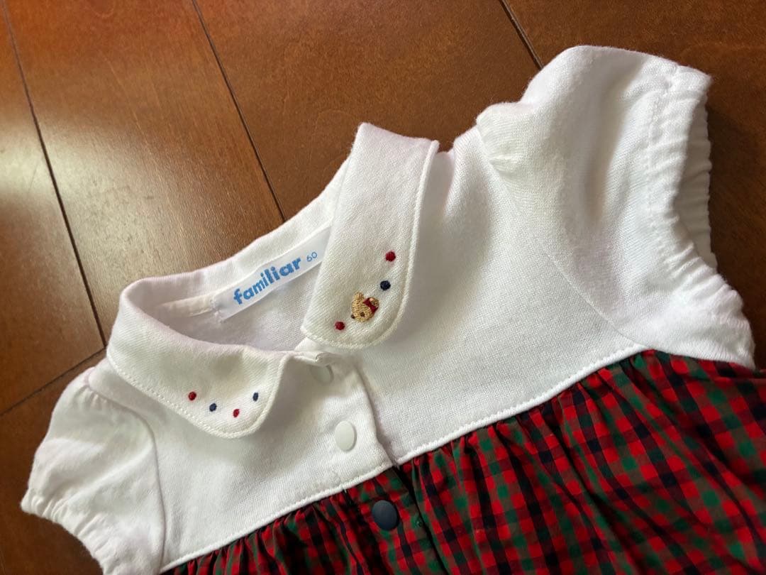 familie チェック柄ロンパース 60センチ - メルカリ