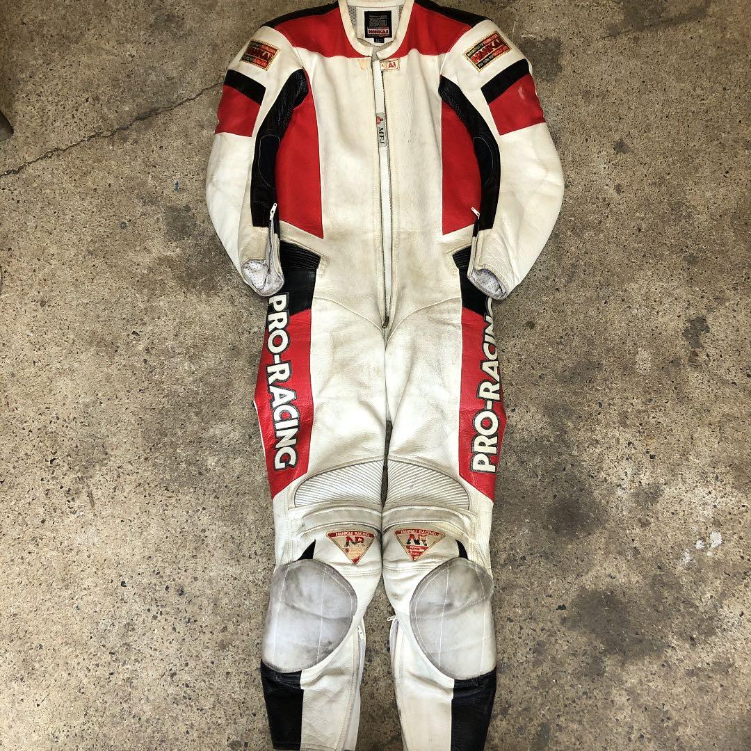 レーシングスーツ 革ツナギ Lサイズ ナンカイ 南海部品 NANKAI 当時物