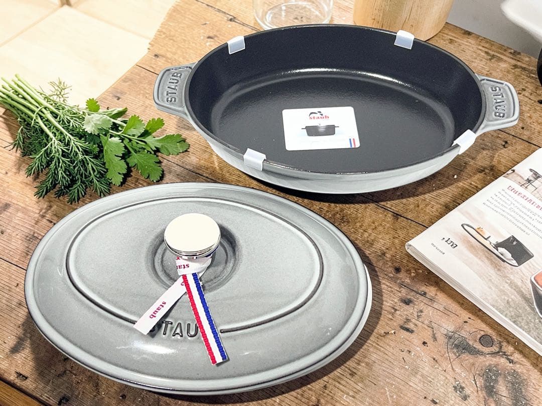 未使用】staub オーバルホットプレート グレー 23cm - メルカリ