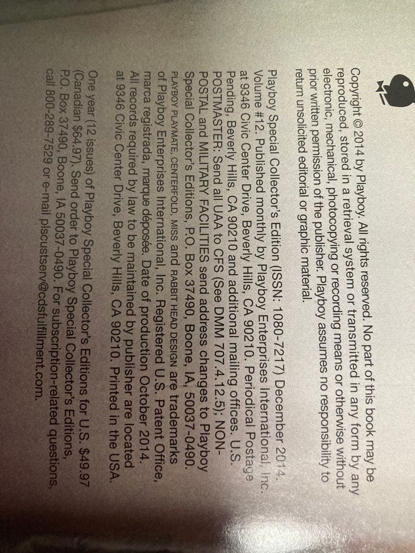 洋書 PLAYBOY Special Collector's Edition 2014