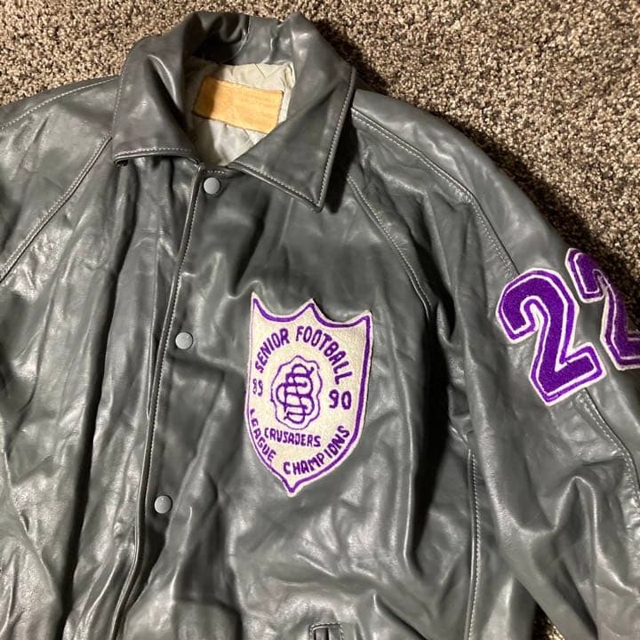 90s ビンテージ オールレザー スタジャン 希少 ビッグサイズ レア