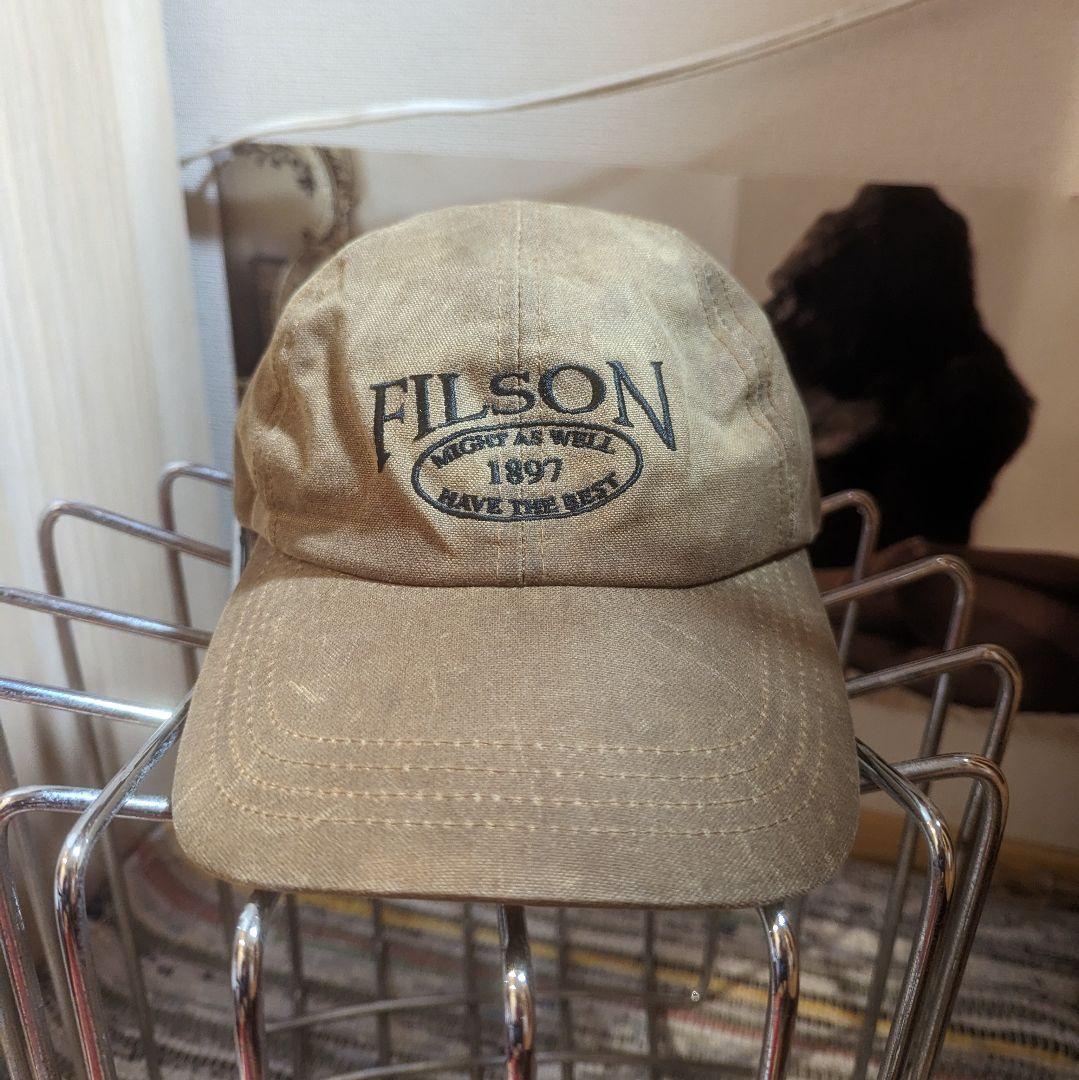 90s FILSON オイルドコットン ロゴエンブロイダリー キャップ USA製