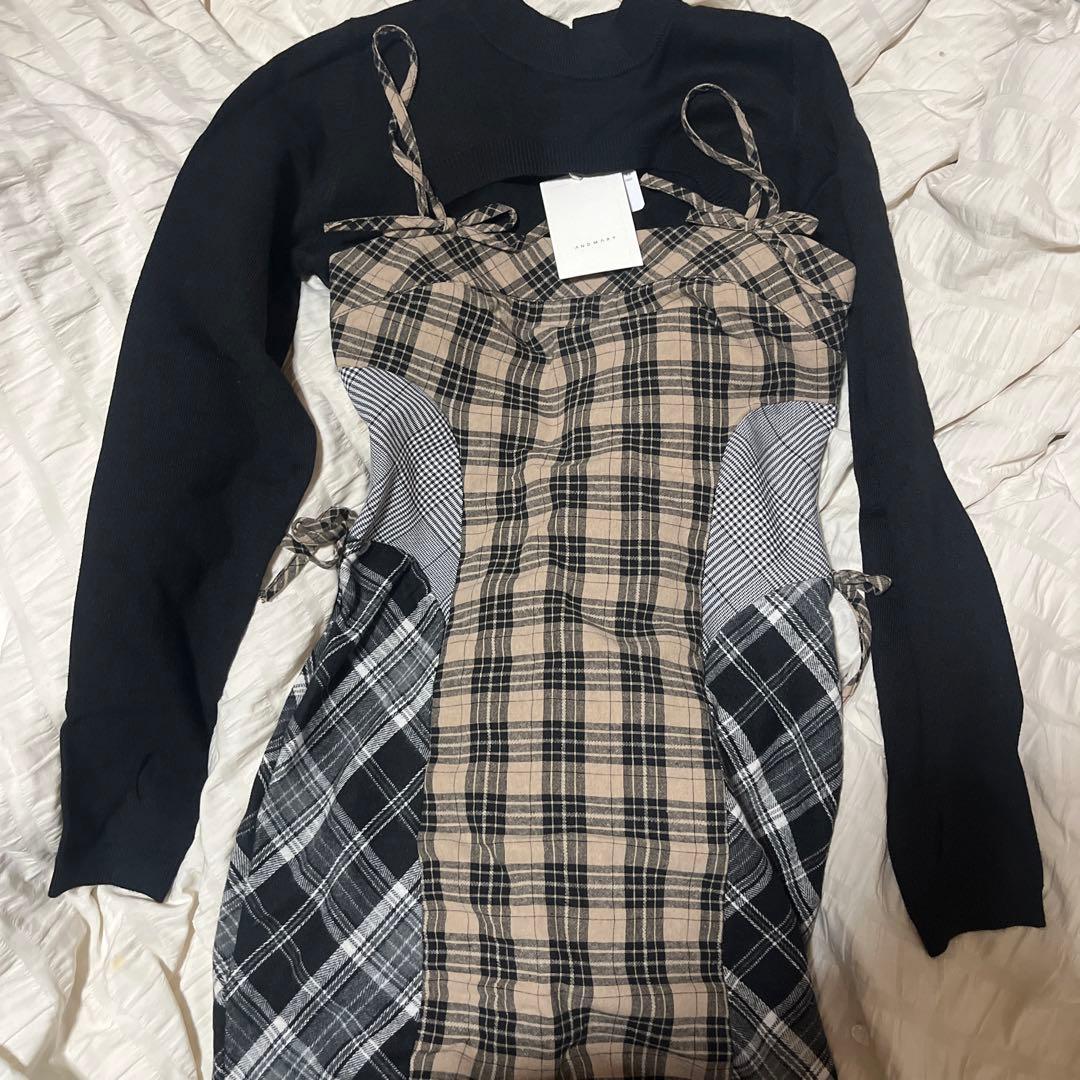 andmary Aine set mini dress GRAY Mサイズ