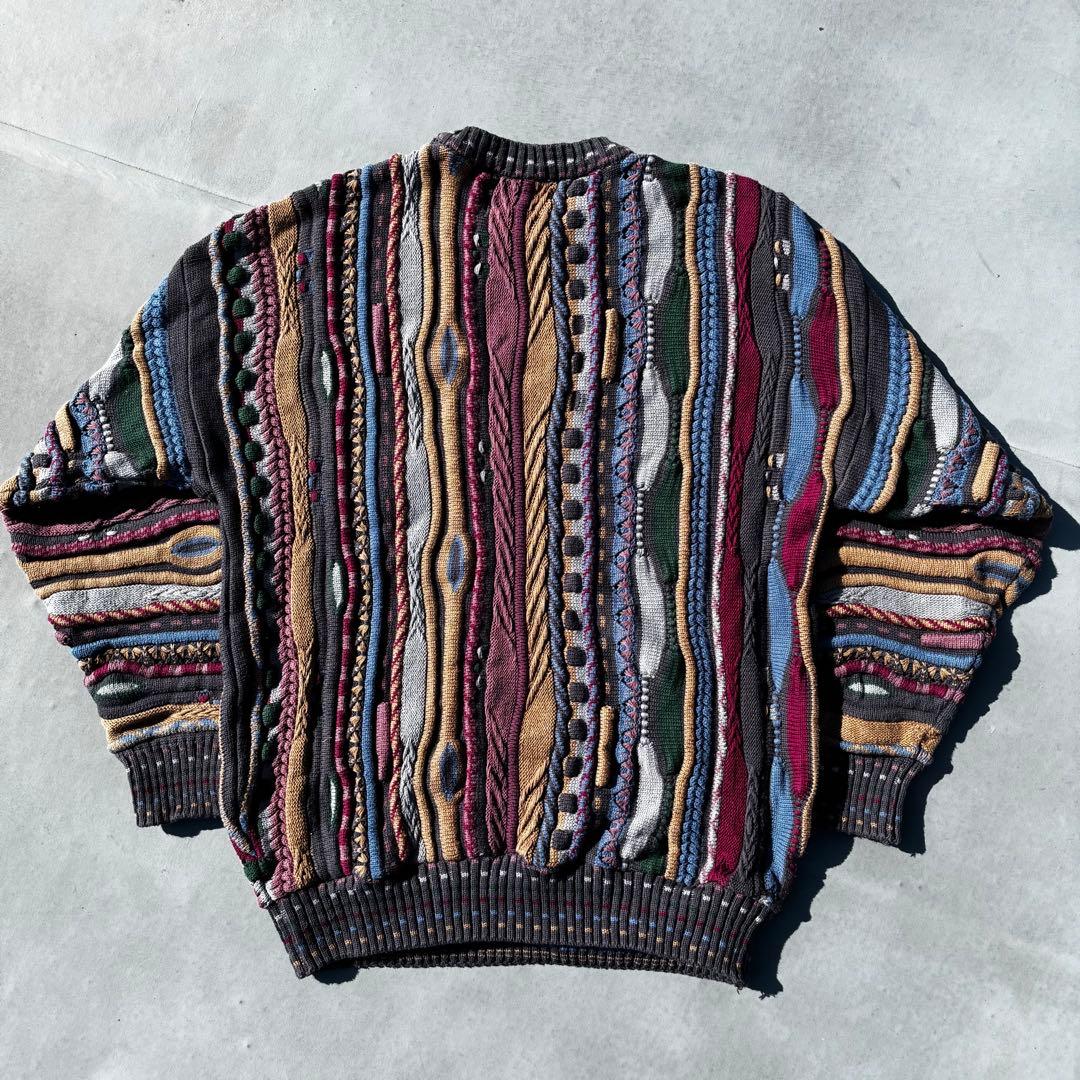 極上/カナダ製】TOSANI 3Dニット セーター L 芸術的配色 クージー風