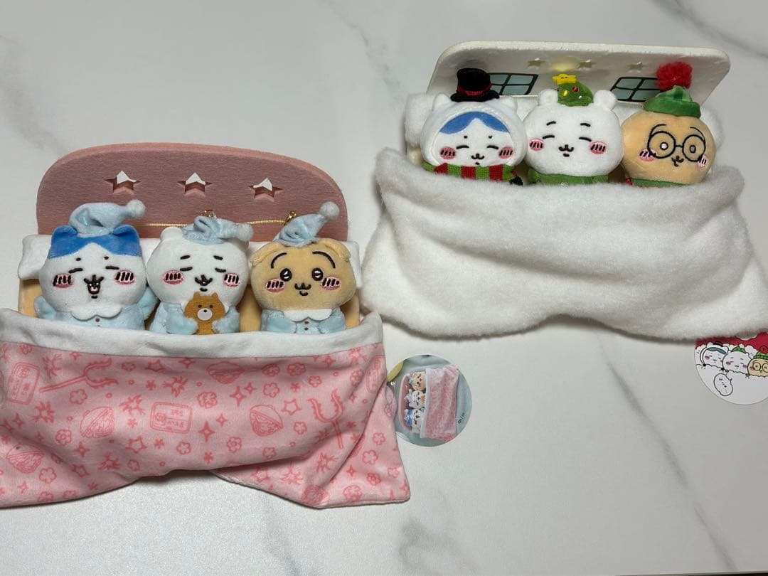 ちいかわ ハッピーホリデー おやすみベッドと繋がるマスコットセット 2