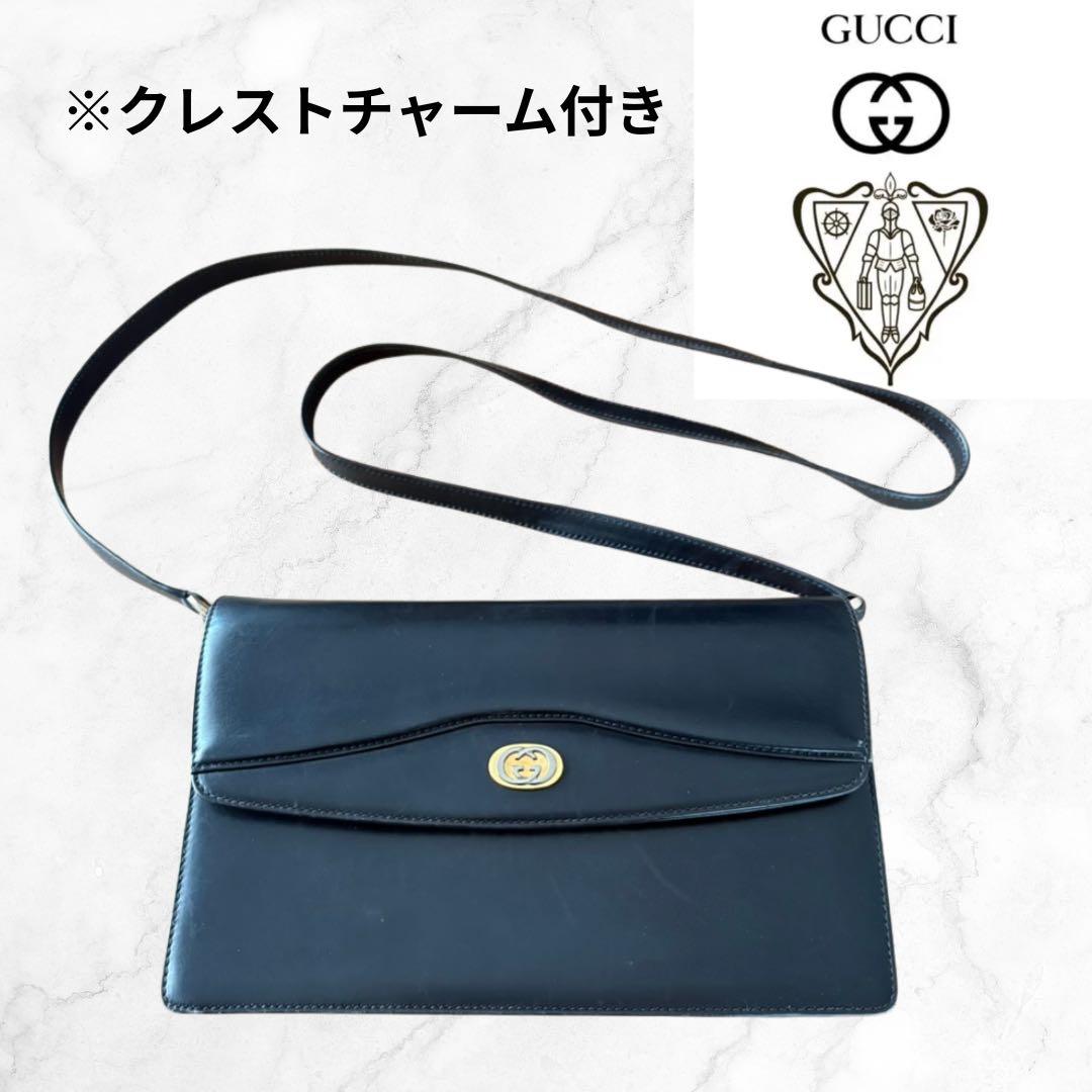 【希少】 グッチ 紋章 クレストチャーム ショルダーバッグ クラッチ 黒 楽天市場】GUCCI グッチ クレストエンブレム ショルダーバッグ