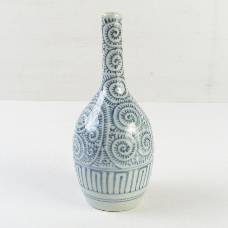 伊万里焼 古伊万里 染付 蛸唐草文 徳利 一輪挿 花生 V 9710