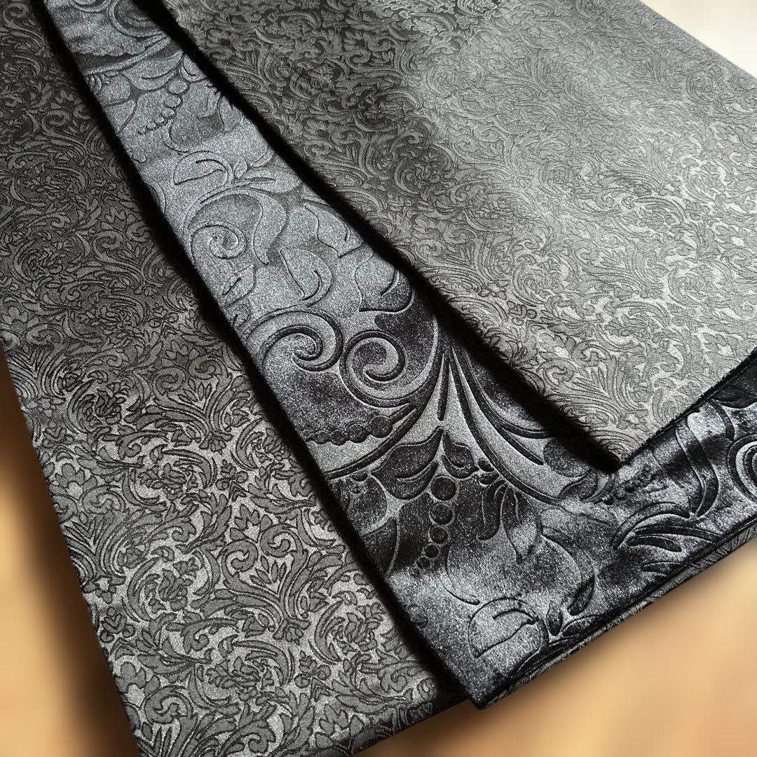 仕立済 唐草柄ベロアリバーシブル袋帯 ／ブラック - メルカリ