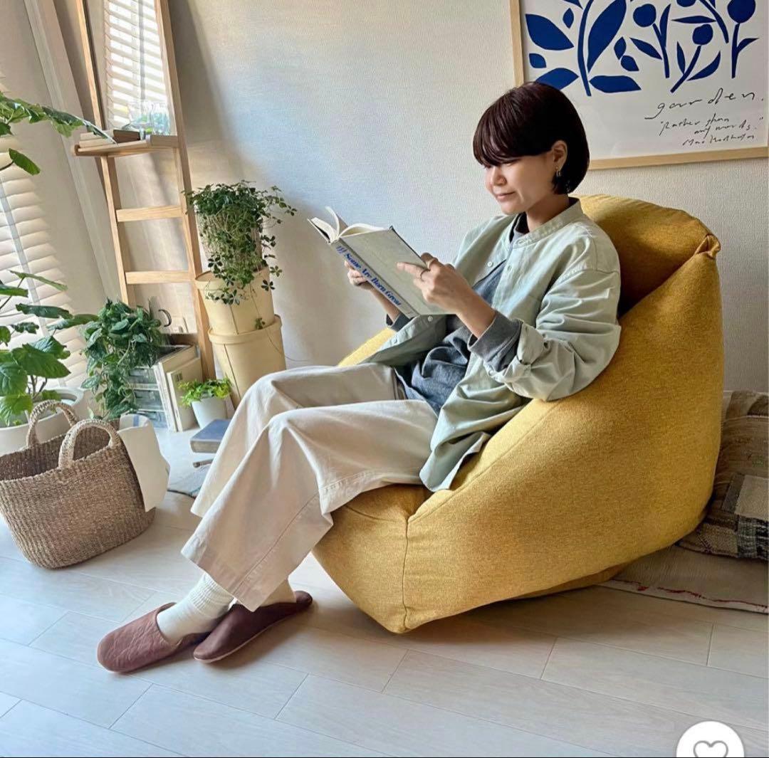 廃盤品・新品・未使用】無印良品 空気でできたソファ イエロー MUJI