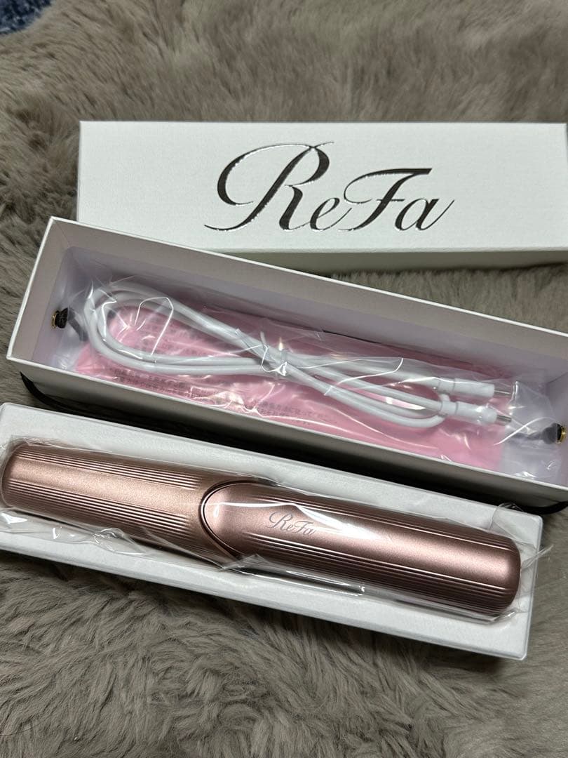 ReFa カールヘアアイロン ピンク 充電ケーブル付き
