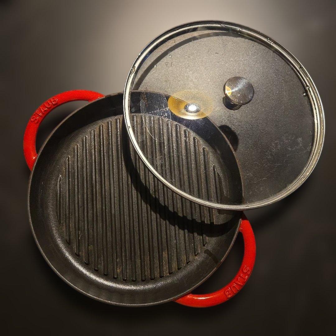 ストウブ グリルパン レッド 26cm ガラス蓋付 Amazon｜staub ストウブ 「 ピュアグリル スチーム&グリル チェリー