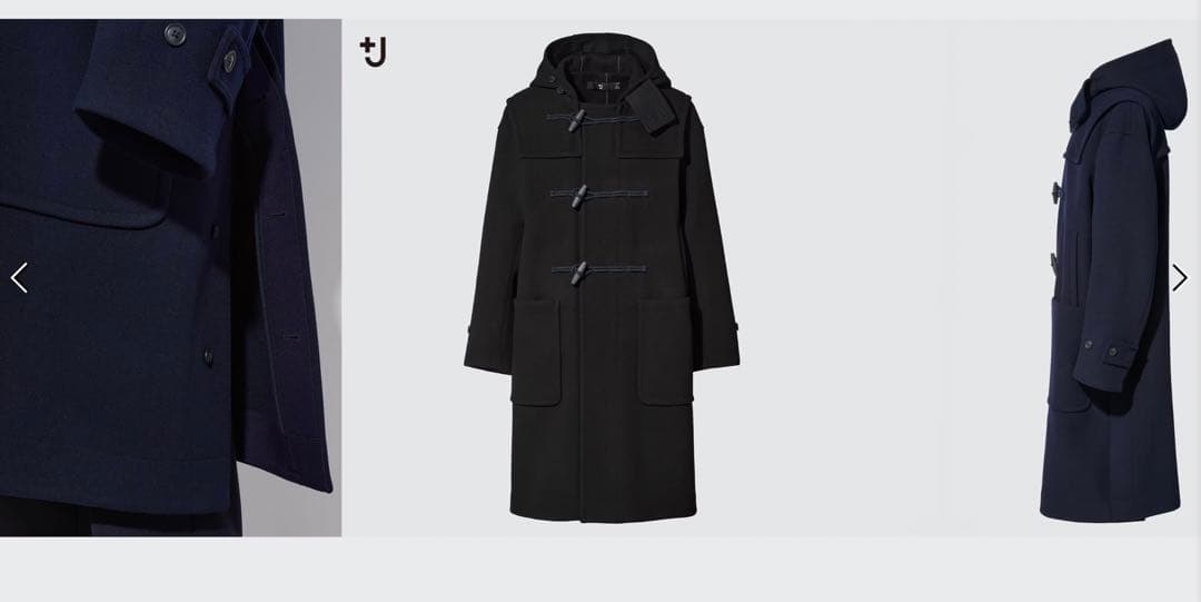 V*o様 新品 ユニクロ +J ウールオーバーサイズダッフルコート ブラック