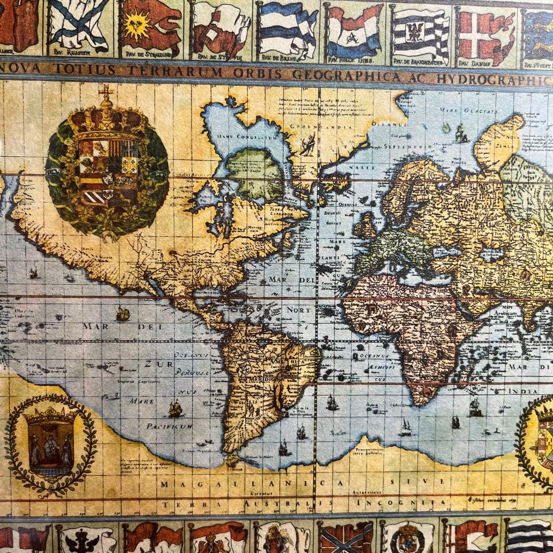 イタリア製 古地図 オールドマップ ガラス 額絵 アンティーク - メルカリ