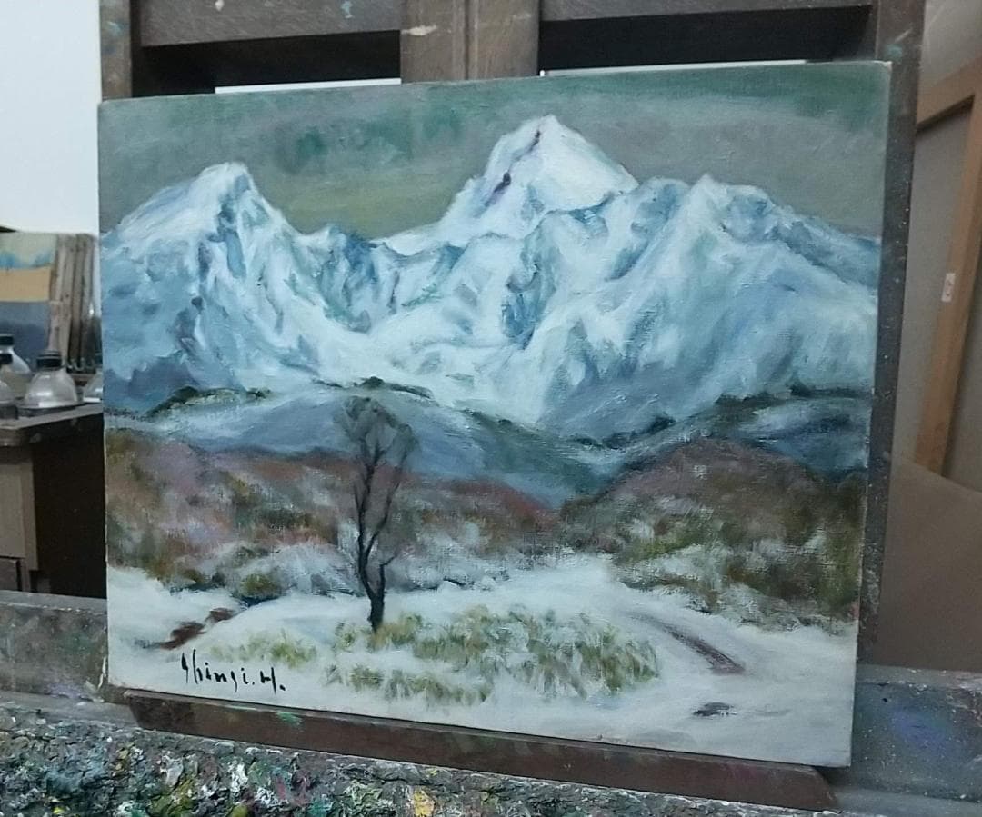 F8「冬磐梯」絵画 油絵 油彩画 風景画 アート 磐梯山 (2393) - メルカリ