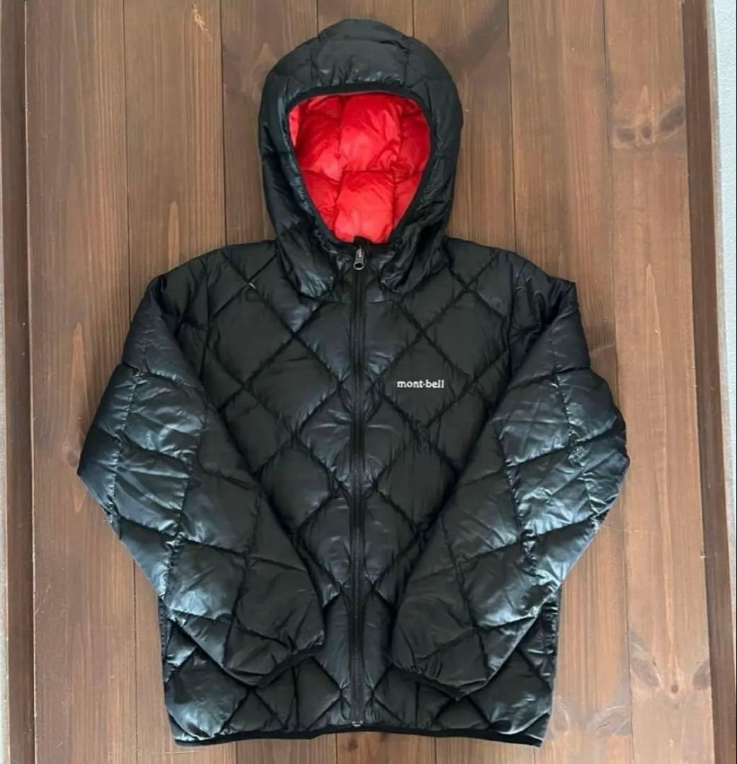mont-bell】 リバーシブル ダウンジャケット 黒/赤 キルティング