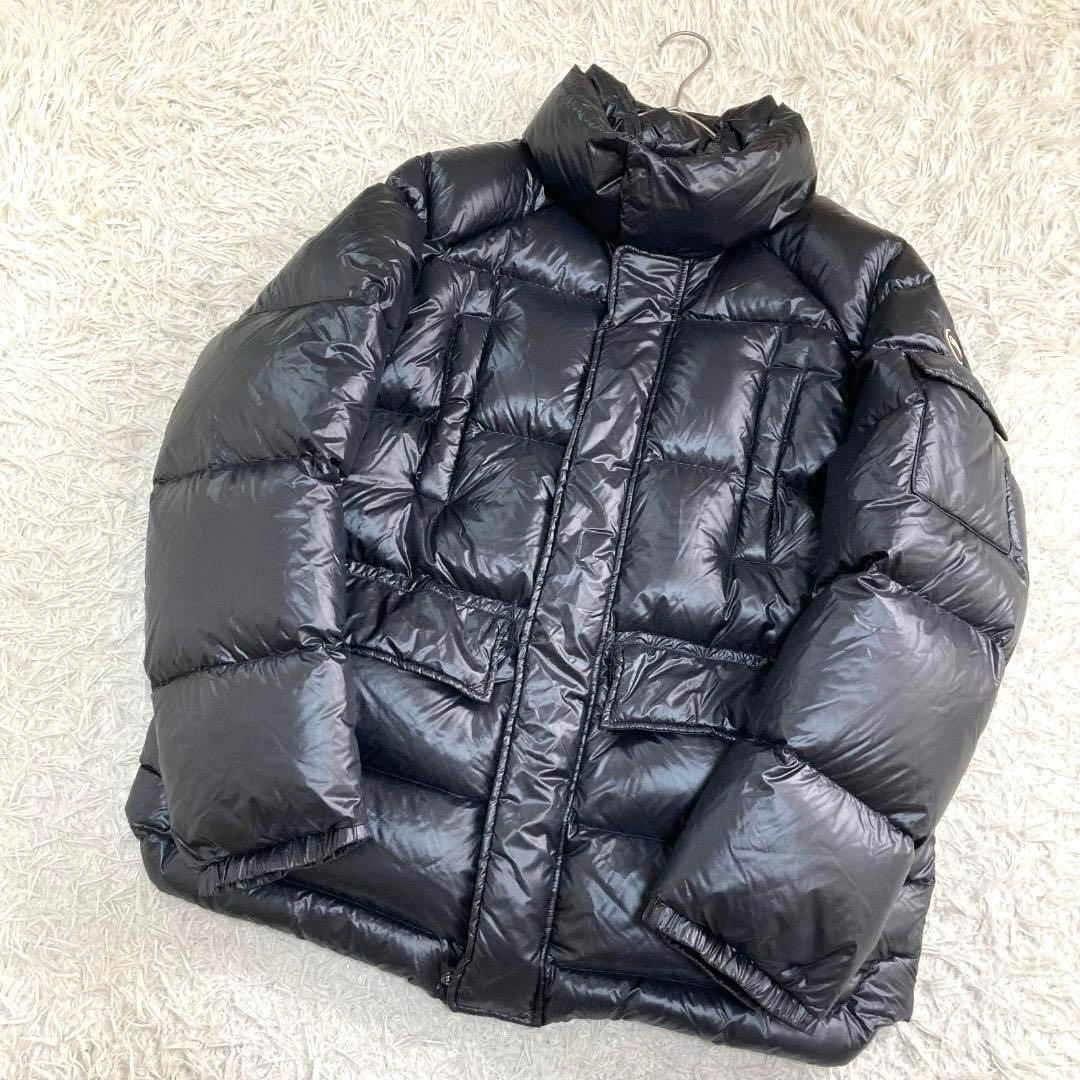 17210✨コルマー 52 LL シャイニー 肩ロゴ ダウンジャケット ブラック ダウンジャケット フルジップ 600フィル WINDWALL HMLYN 30