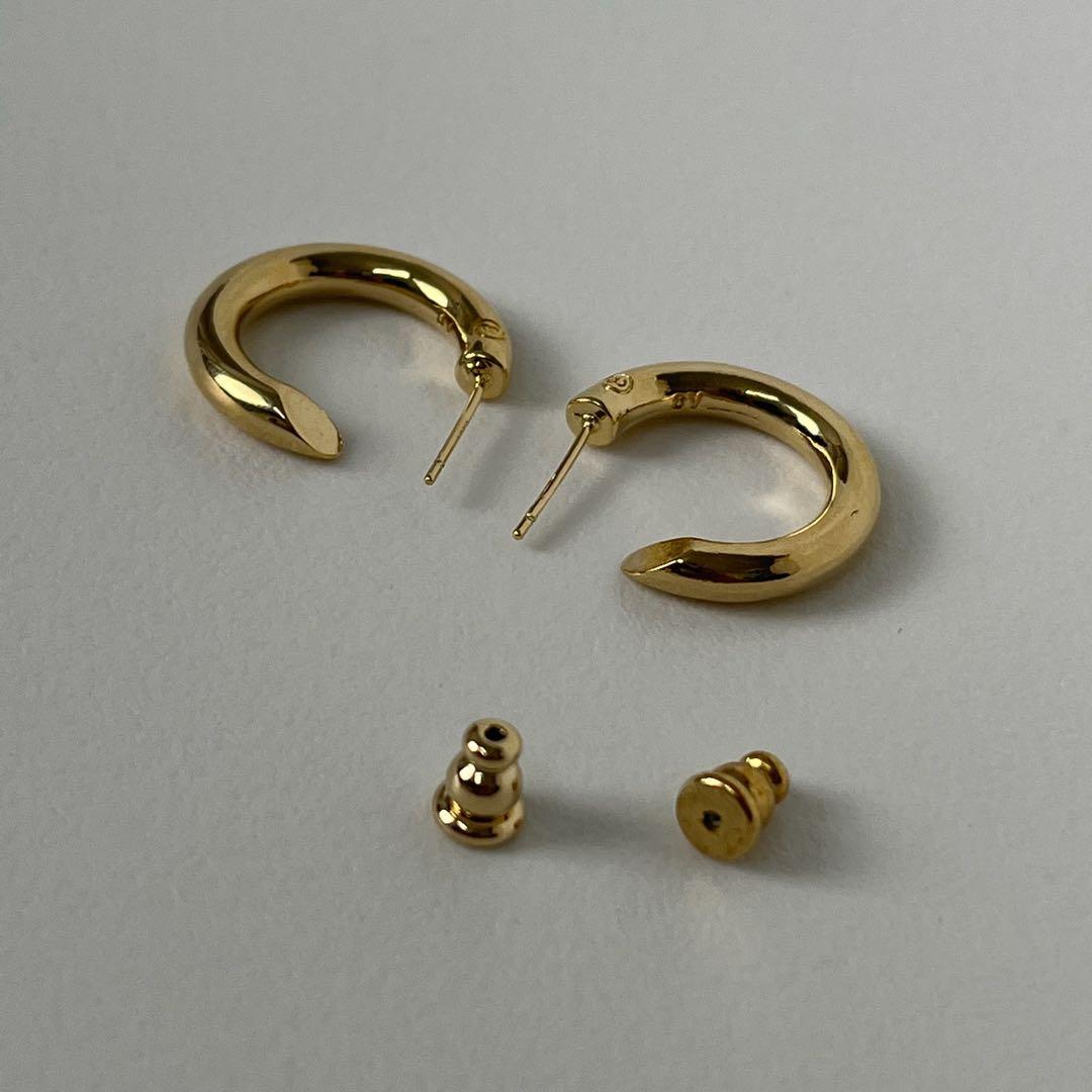 フープスタッドピアス ゴールド 2点 セット 23D 4.0φ SV刻印