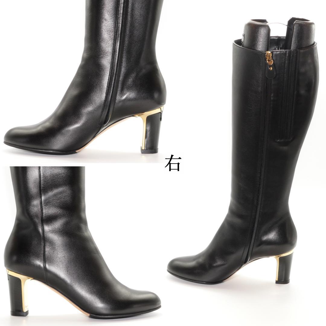 6.5D　SALVATORE FERRAGAMO TAMIKA　黒　ゴールド