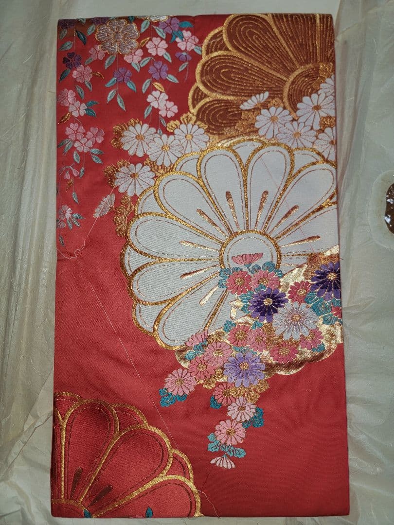 未使用品 華やか濃桃地金糸刺繍袋帯 値下げ交渉歓迎 - メルカリ