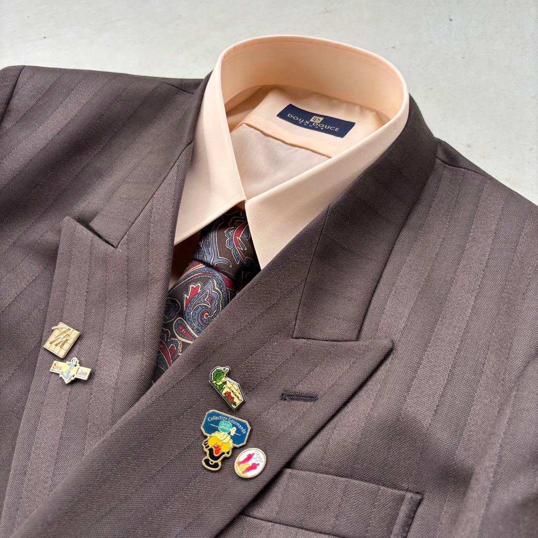 90s☆ヴィンテージ】5点セットアップ ダブルスーツ ダークブラウン