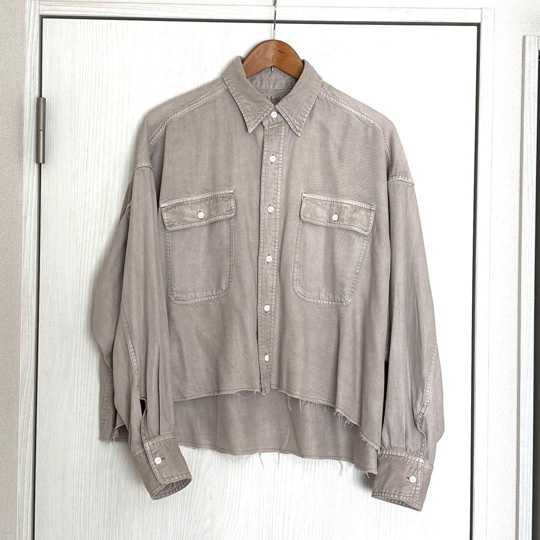 Whim Gazetteウィムガゼット テンセル（TM）繊維使用シャツ ベージュ