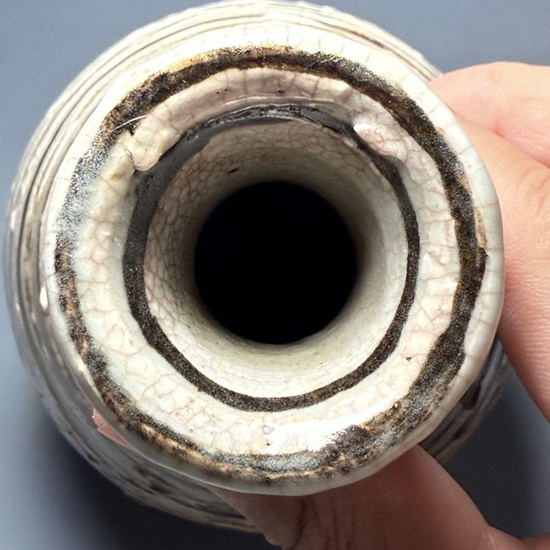 古唐津 輪線文大徳利 花瓶 発掘品 蒐集家放出品 桃山〜江戸初期 古美術