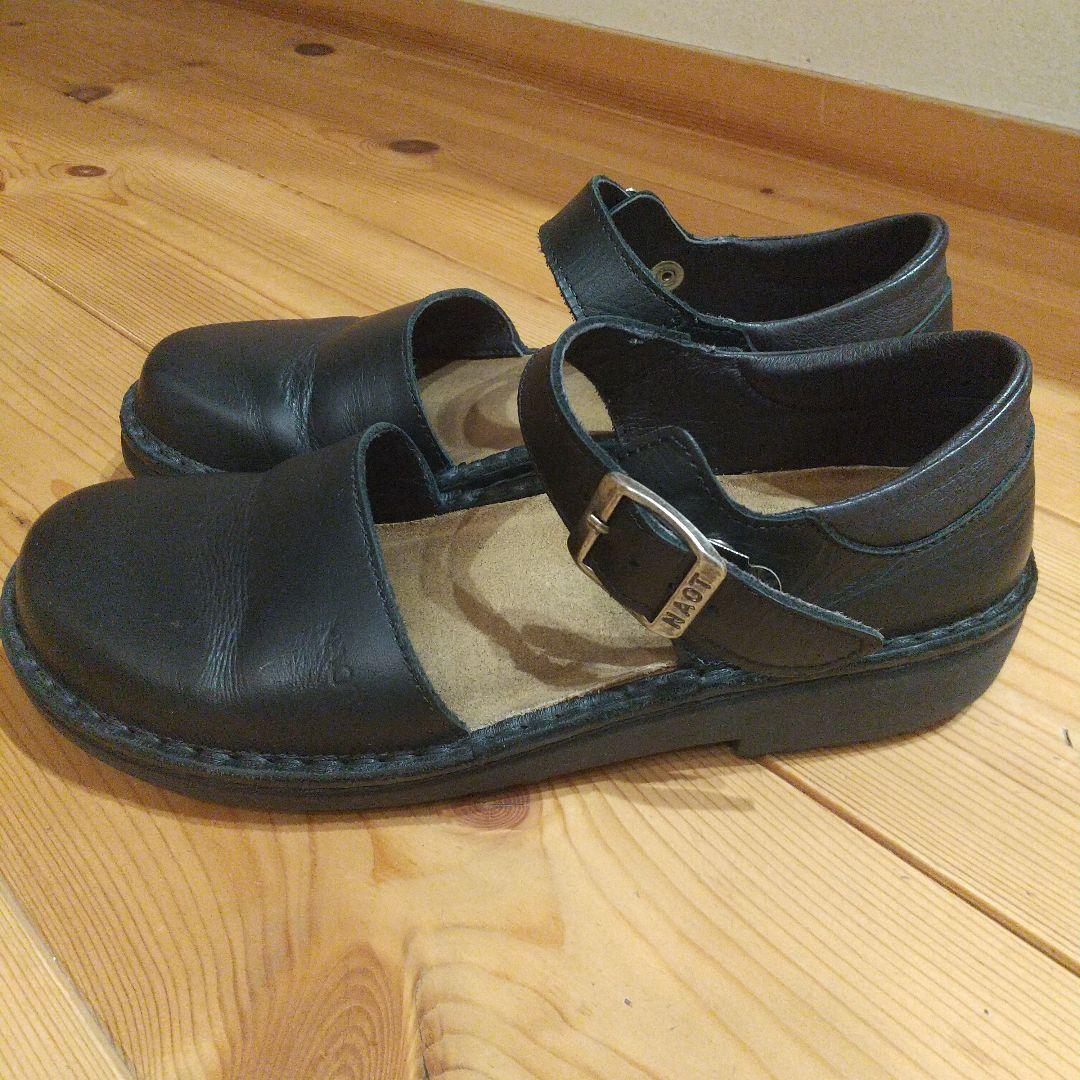 専用 黒 レザー フラットシューズ ナオト オルガ 37 オケージョン