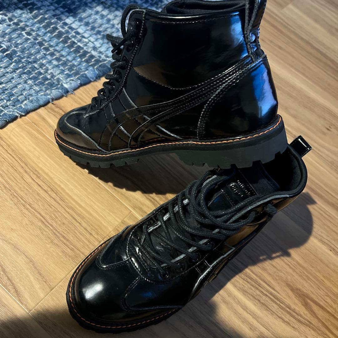 ブラックレザー ブーツ 25.0cm