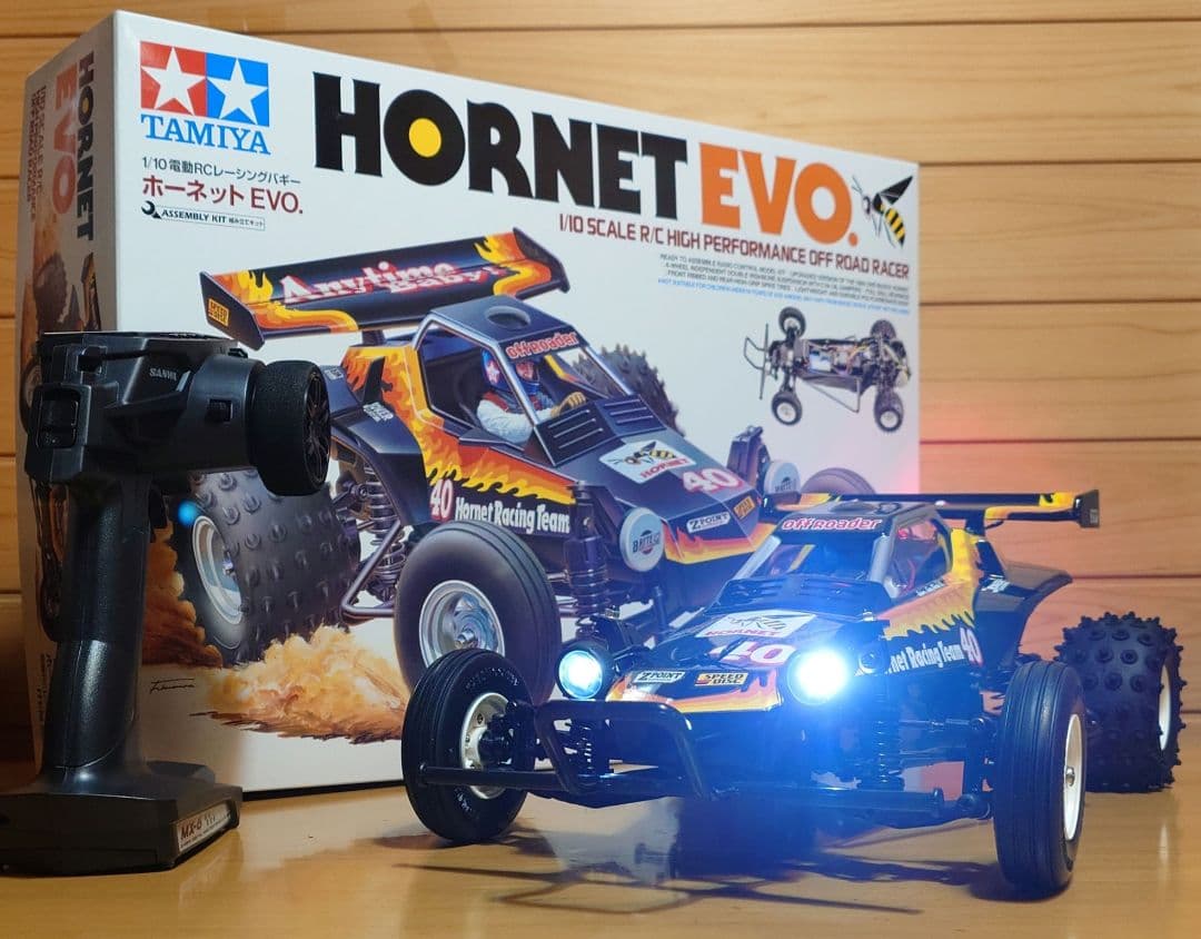 タミヤRCホーネットEVO.(LEDライト付)＆プロポ＆バッテリー充電器完成