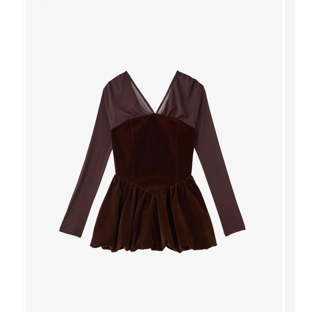 【タグ付き新品】poláura ベロアビスチェバルーントップス ブラウン ベロアビスチェバルーントップス – poláura OFFICIAL ONLINE STORE