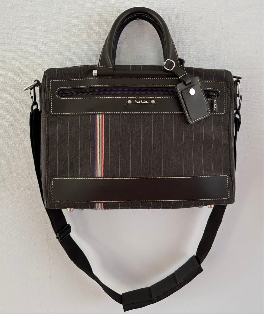美品 Paul Smith 2wayビジネスバッグ ストライプ Amazon.co.jp: [ポールスミス] メンズ ピンストライプ ナイロン 2WAY