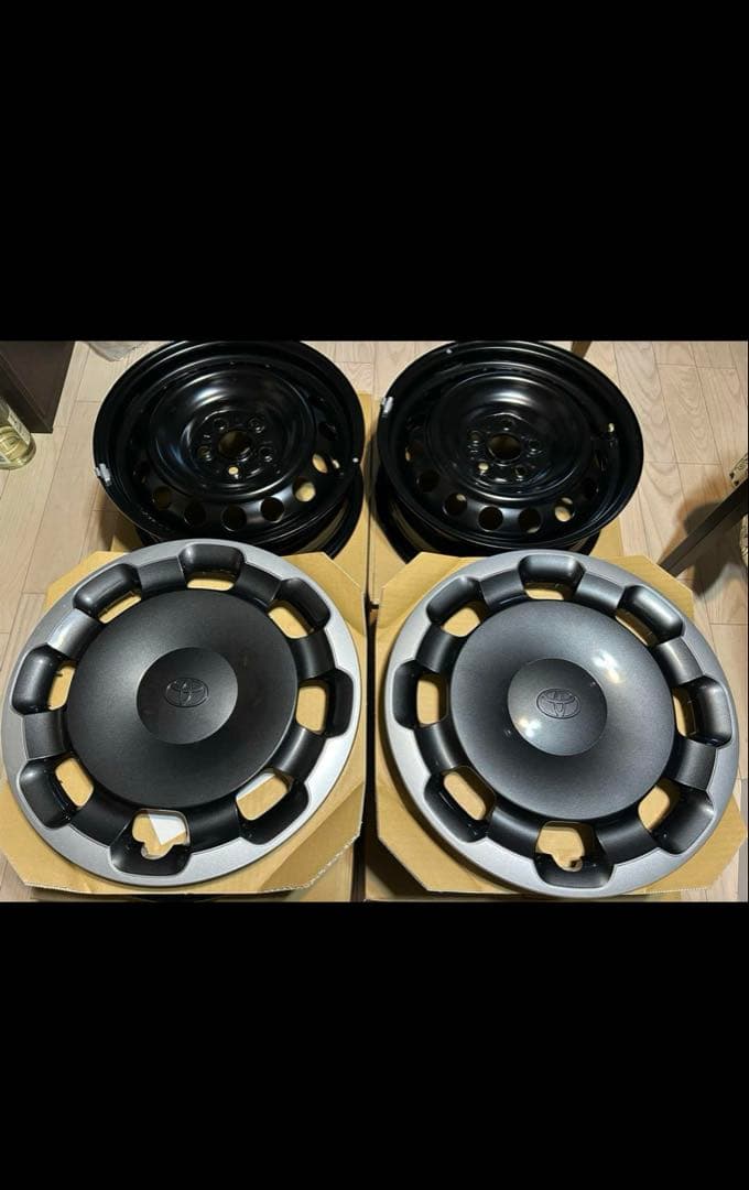 シエンタ　10系　純正ホイール➕ホイールキャップセット　4本セット　ナット付 新車外し品】トヨタ 10系 シエンタ Z 純正 15in 5.5J +40 PCD100 4本